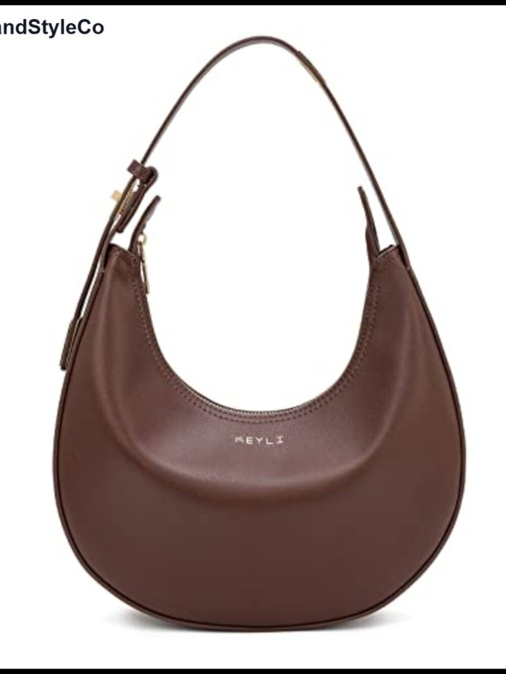 Faux Leather Shoulder Bag Women Zip Closure Adjustable Strap